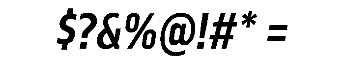 Serca Condensed Semi Bold Italic Font OTHER CHARS