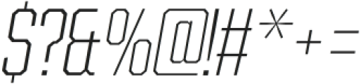 SF SUPER 01 THIN ITALIC otf (100) Font OTHER CHARS