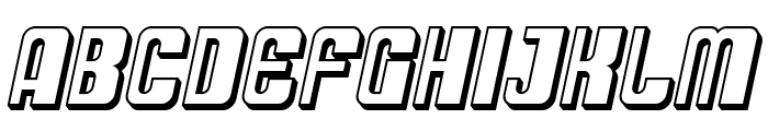 SF DecoTechno Shaded Oblique Font UPPERCASE
