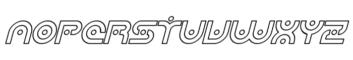 SF Planetary Orbiter Outline Italic Font UPPERCASE