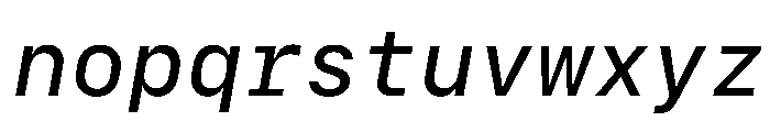 SF Mono Medium Italic Font LOWERCASE
