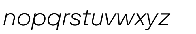 SFT Schrifted Sans ExtraLight Italic Font LOWERCASE