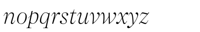 SFT Schrifted Serif Display ExtraLight Italic Font LOWERCASE