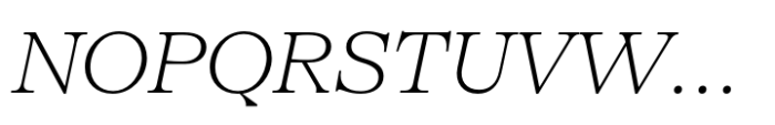 SFT Schrifted Serif Subhead ExtraLight Italic Font UPPERCASE