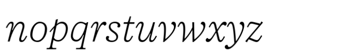 SFT Schrifted Serif Text ExtraLight Italic Font LOWERCASE