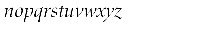 SG Zapf Renaissance Antiqua No 2 SB Light Italic Font LOWERCASE