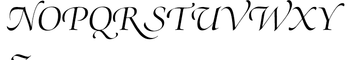 SG Zapf Renaissance Antiqua SH Light Italic Swashed Font UPPERCASE
