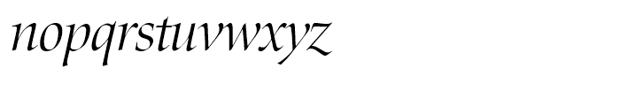 SG Zapf Renaissance Antiqua SH Light Italic Font LOWERCASE