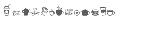 sg coffee shop dingbats Font UPPERCASE