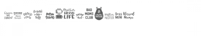 sg cool mom dingbats Font UPPERCASE