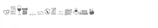 sg happy hour dingbats Font UPPERCASE