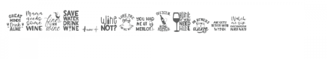 sg wine lover sentiments dingbats Font UPPERCASE