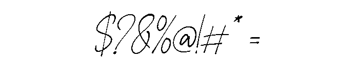 Shavira Handwritten Italic Font OTHER CHARS