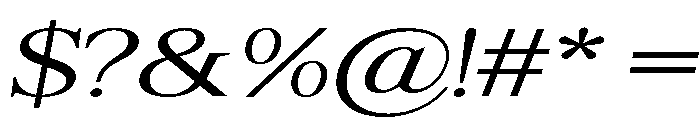 Shequan-LightExpandedItalic Font OTHER CHARS