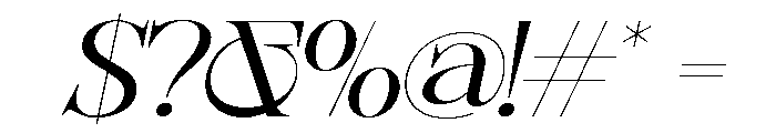 Sherlock Light ExtExp Slant Font OTHER CHARS