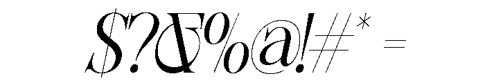 Sherlock Light SemiCond Slant Font OTHER CHARS