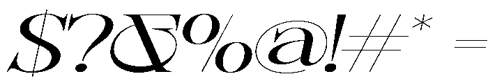 Sherlock Light UltExp Slant Font OTHER CHARS
