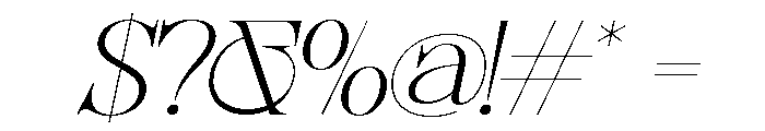 Sherlock Thin ExtExp Slant Font OTHER CHARS