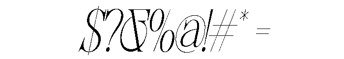 Sherlock Thin ExtraCond Slant Font OTHER CHARS