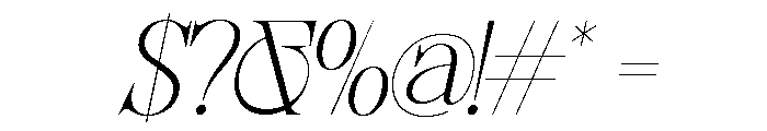 Sherlock Thin SemExp Slant Font OTHER CHARS