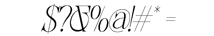 Sherlock Thin SemiCond Slant Font OTHER CHARS