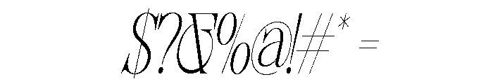 Sherlock Thin UltraCond Slant Font OTHER CHARS