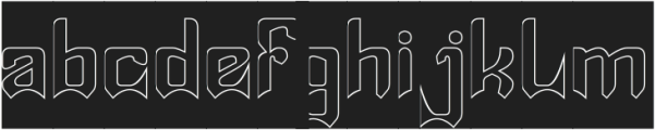 SHINOBI-Hollow-Inverse otf (400) Font LOWERCASE