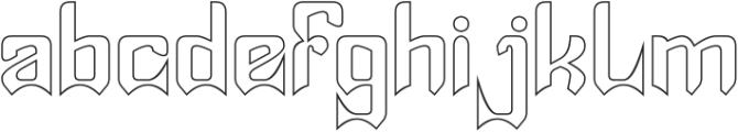 SHINOBI-Hollow otf (400) Font LOWERCASE