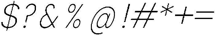 Shansio Extra Light Italic otf (200) Font OTHER CHARS