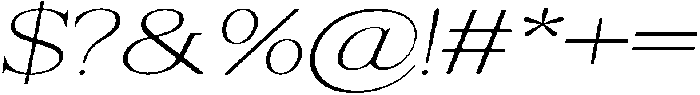 Shequan ThinExpandedItalic otf (100) Font OTHER CHARS