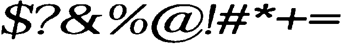 ShequanSoft LightExpIta otf (300) Font OTHER CHARS
