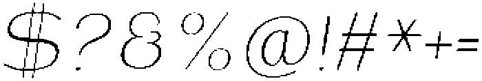 Shiftea LightSemiCondIta otf (300) Font OTHER CHARS
