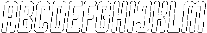 Shkola Circular Outline Italic otf (400) Font UPPERCASE