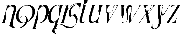 Shortened Connection Italic otf (400) Font LOWERCASE
