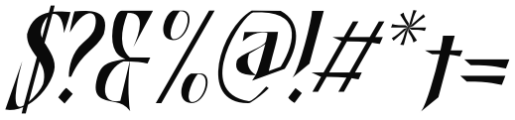 Shadowfield Narrow Italic Font OTHER CHARS