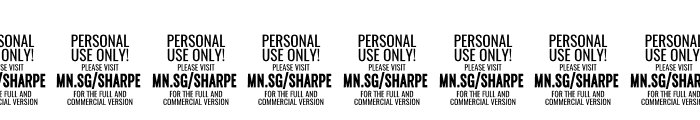 Sharpe PERSONAL Black Italic Font OTHER CHARS