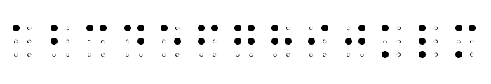 Sheets Braille Light Font UPPERCASE