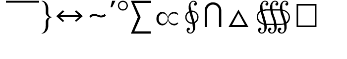 Shree Symbol 0005 Regular Font LOWERCASE