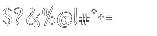 Shanethy Script Outline Font OTHER CHARS