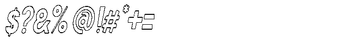Shapesoul Display Outline Condensed Slant Font OTHER CHARS