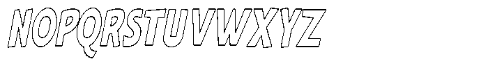 Shapesoul Display Outline Condensed Slant Font UPPERCASE