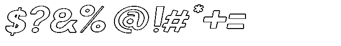 Shapesoul Display Outline Exp Slant Font OTHER CHARS