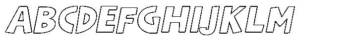 Shapesoul Display Outline Sem Exp Slant Font UPPERCASE