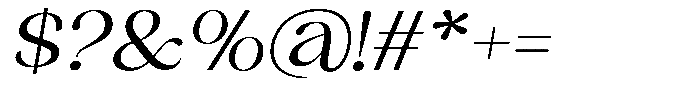 Sharink Slant Expanded Font OTHER CHARS