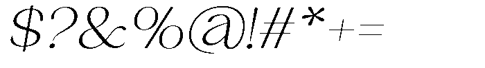 Sharink Slant Extra Light Expanded Font OTHER CHARS