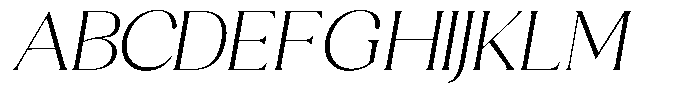 Sharink Slant Extra Light Expanded Font UPPERCASE