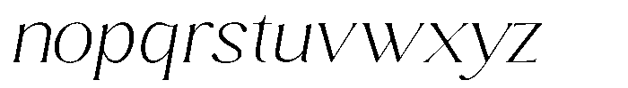 Sharink Slant Extra Light Expanded Font LOWERCASE