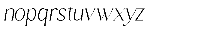 Sharink Slant Extra Light Semi Condensed Font LOWERCASE