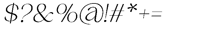 Sharink Slant Extra Light Semi Expanded Font OTHER CHARS