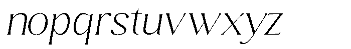 Sharink Slant Extra Light Semi Expanded Font LOWERCASE